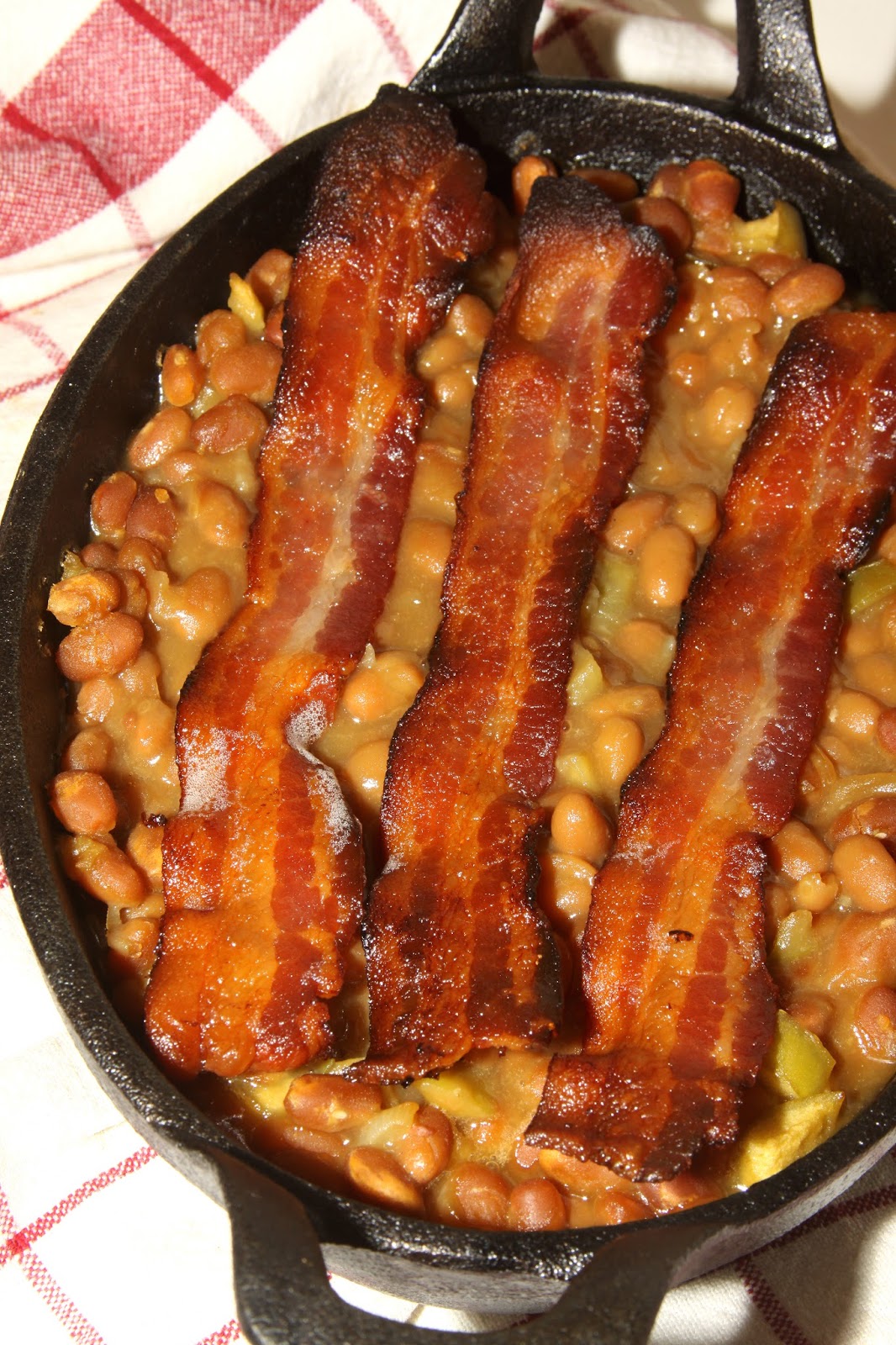 For the Love of Food Baked Bean Casserole with Apples and Bacon