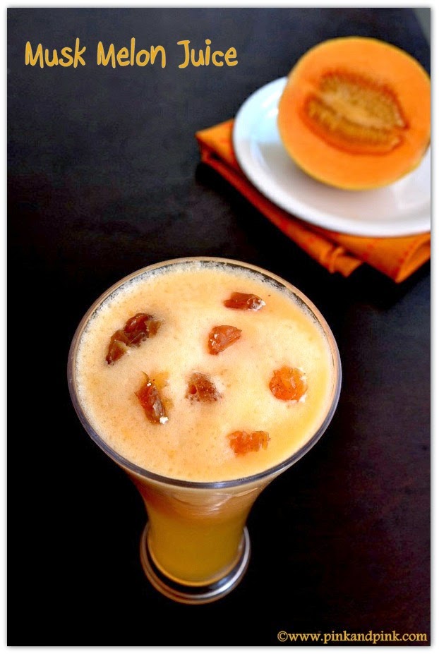 Musk Melon Juice RecipeCantaloupe (Kirni Palam) Juice Pink and Pink
