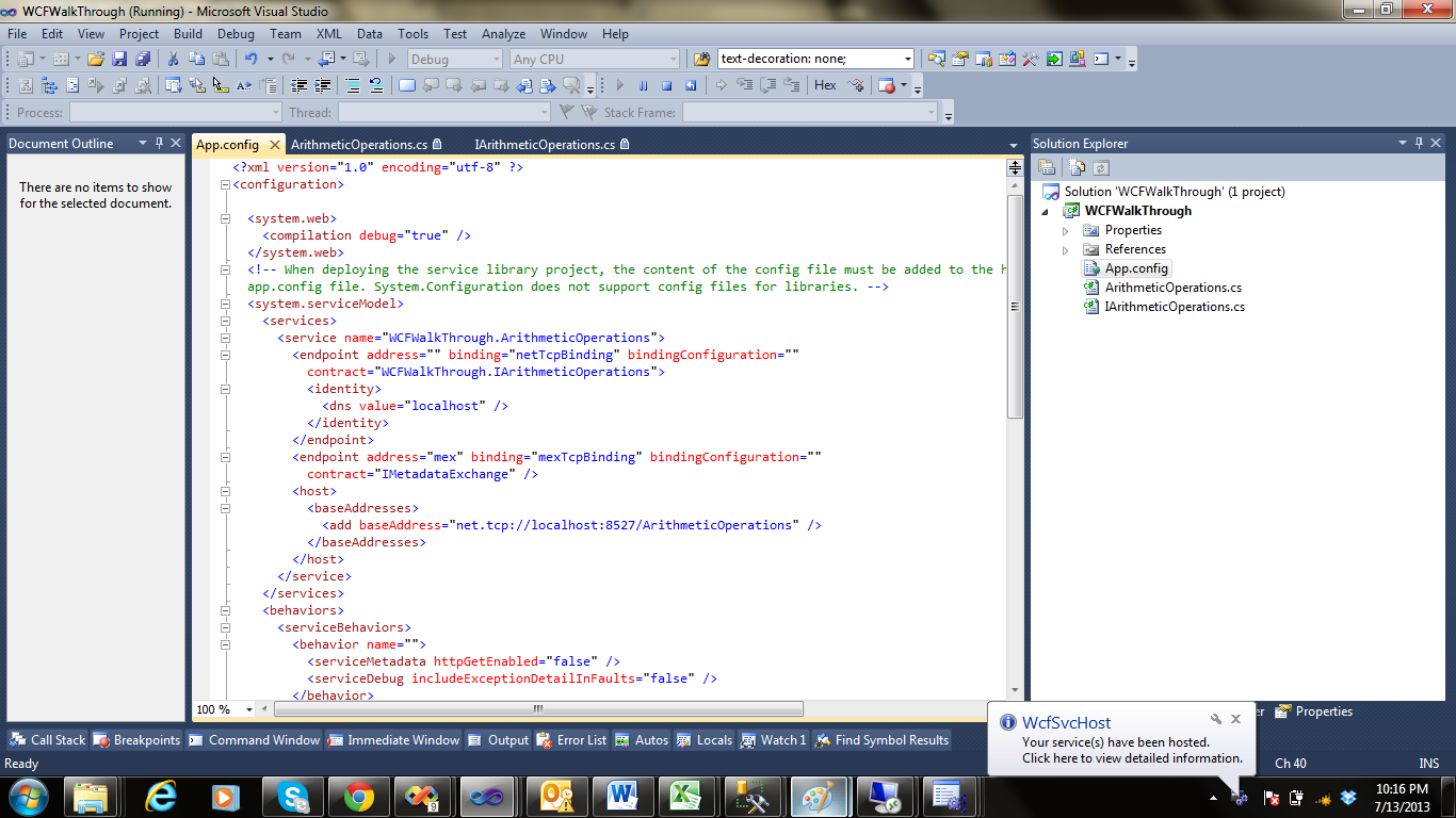 Ram Creatus - Recent Works: Walkthrough: Getting Started with WCF
