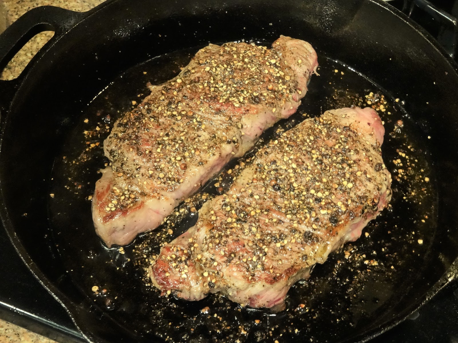 TEST 39 Steak Au Poivre with Mashed Potato Gratin and Roasted Brussel
