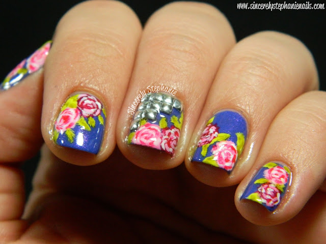 Studded Floral Nails