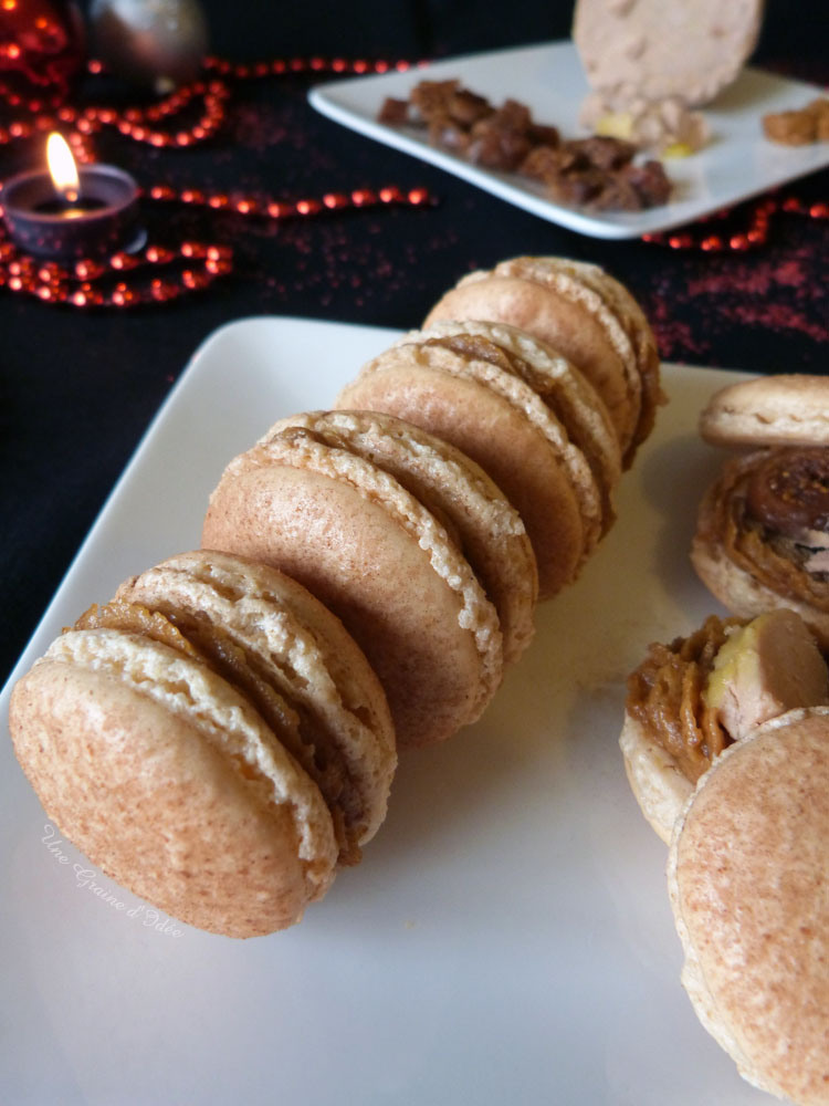 Macarons au Foie Gras et pain d'épices Noël - Recette