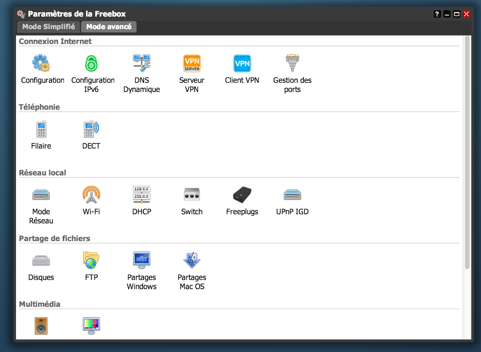 partage de fichier mac freebox v6