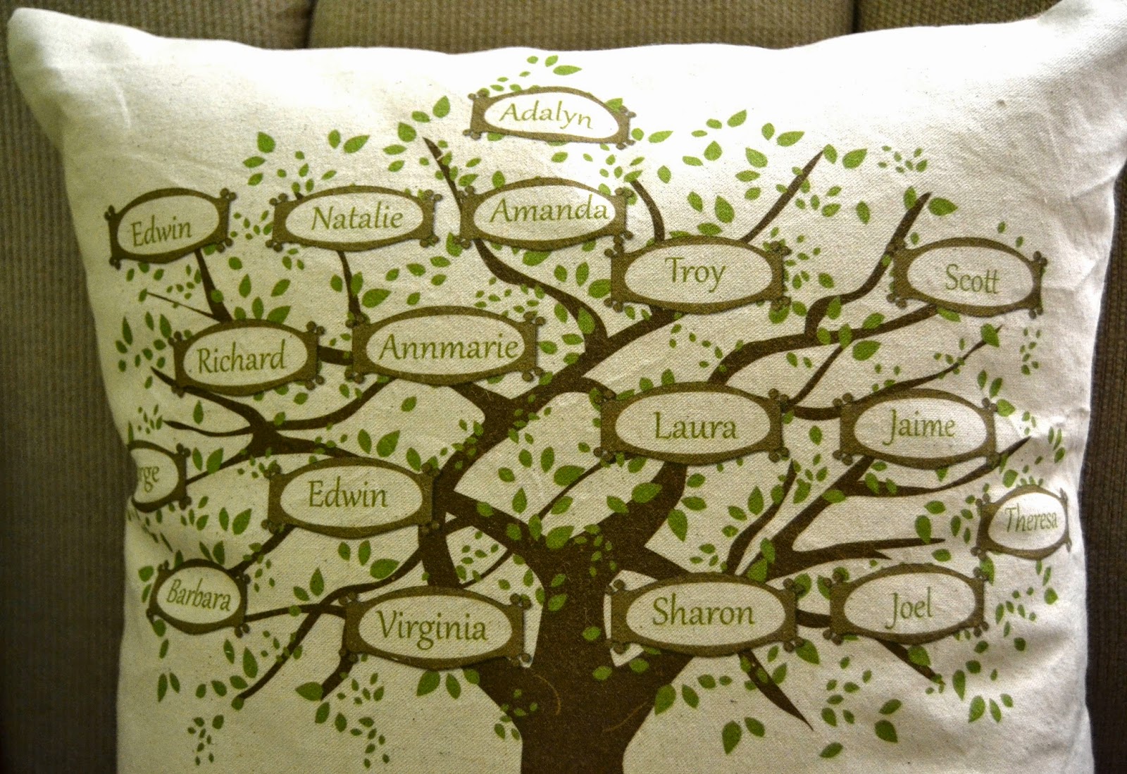 Simply French Market Family Tree Pillow