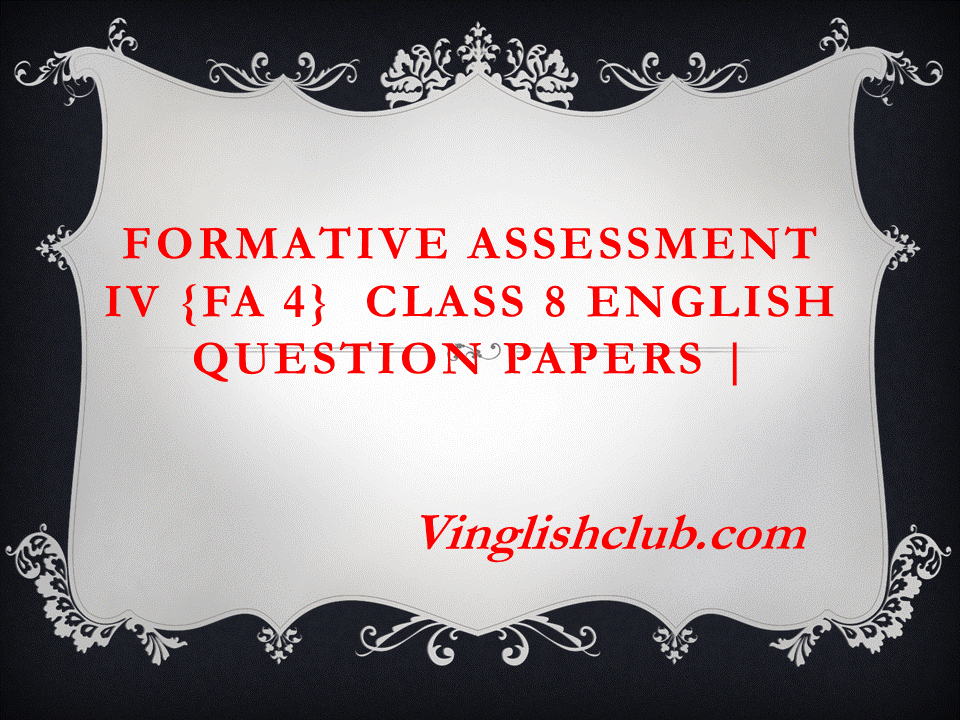 Class 8 English Question Paper With Answers