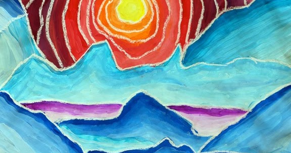 St. Mary's Art Room: 7th Grade Northern Lights Paintings