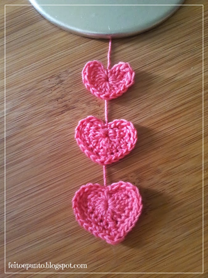 Corazones ganchillo