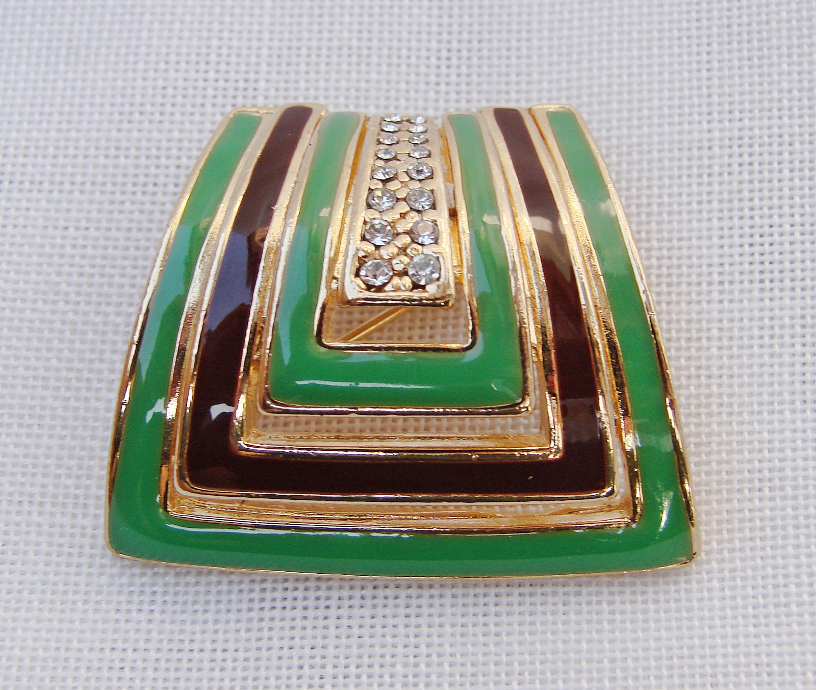Broche Vintage Attwood And Sawer - Serpents Entrelacés Strass Sur Alliage Doré - Bijou Ancien
