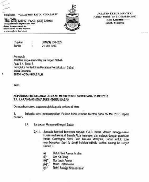 Kerajaan Sabah melarang Naib Presiden PKR, Nurul Izzah 