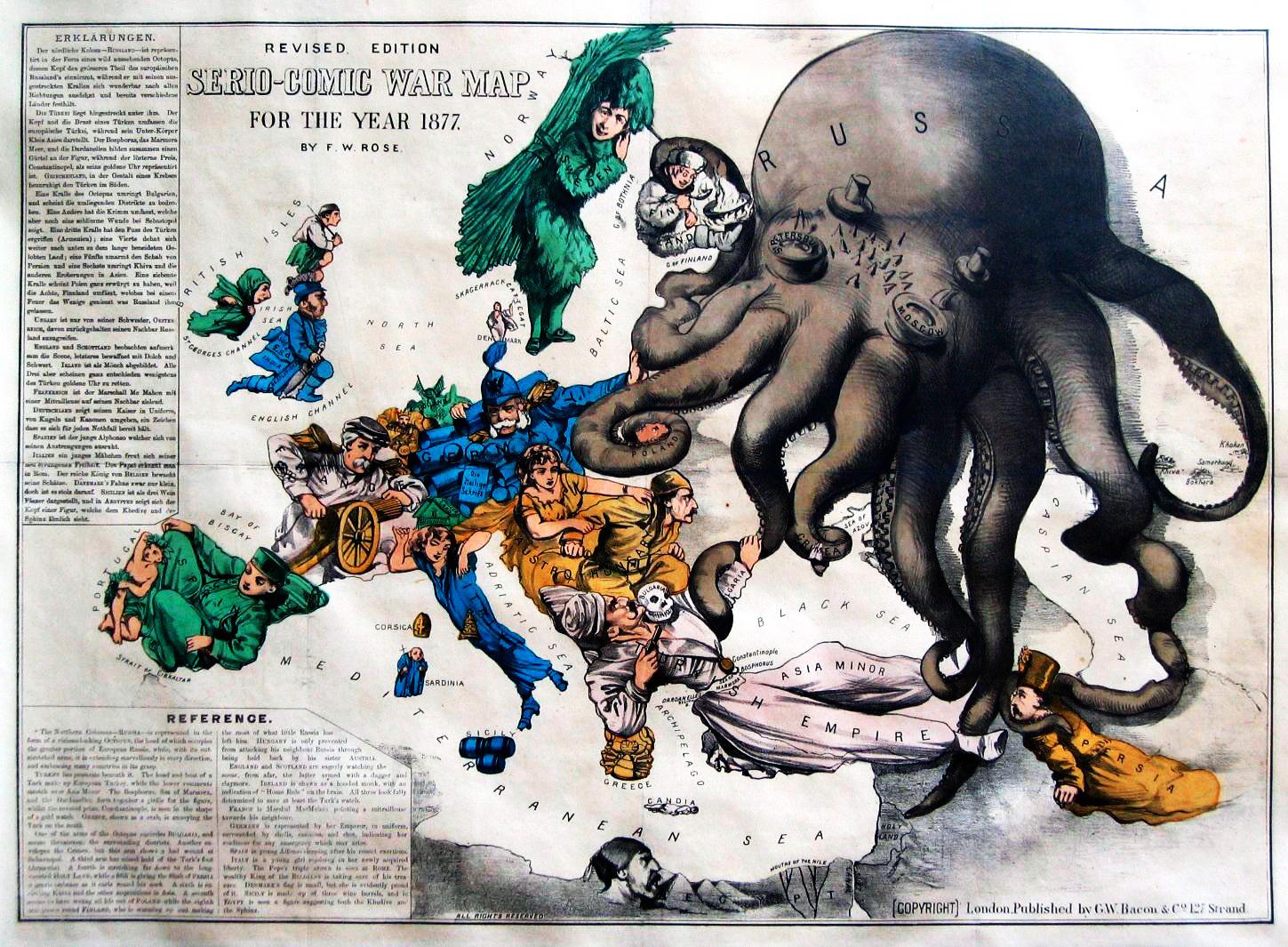 Comic War Map (1877) (by Fred W. Rose.)
