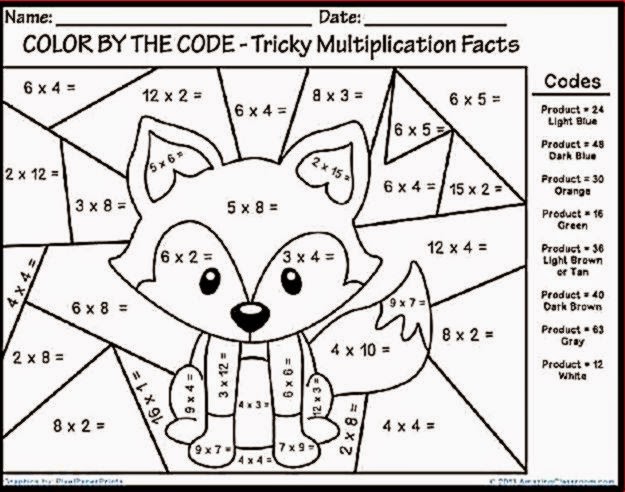 Multiplication Color Sheet | Free Coloring Sheet