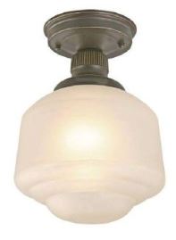 vintage style light, schoolhouse light, flush mount lighting, Home Depot