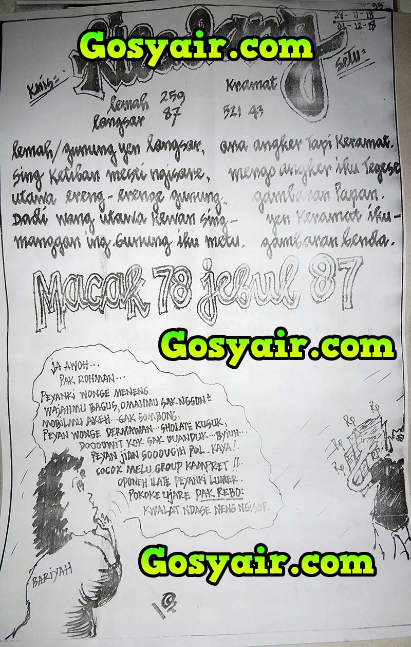 🦍 Syair sgp campursari goesdol