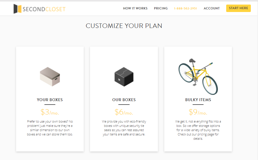 SecondCloset full-service storage facility