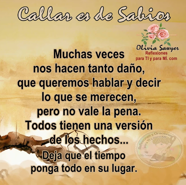 Muchas veces nos hacen tanto daño,  que queremos hablar y decir  lo que se merecen,  pero no vale la pena.