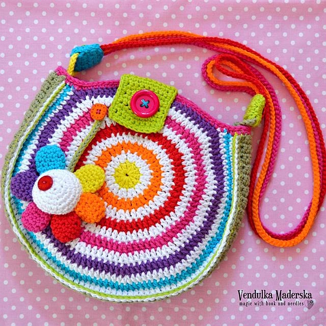 Crochet rainbow bag