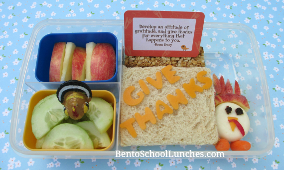 Thanksgiving, Give Thanks bento school lunch