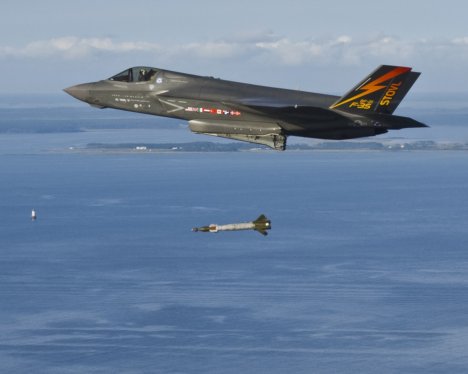 F-35B Lightning II Drops GBU-12 Paveway II Laser Guided Weapon | Global
