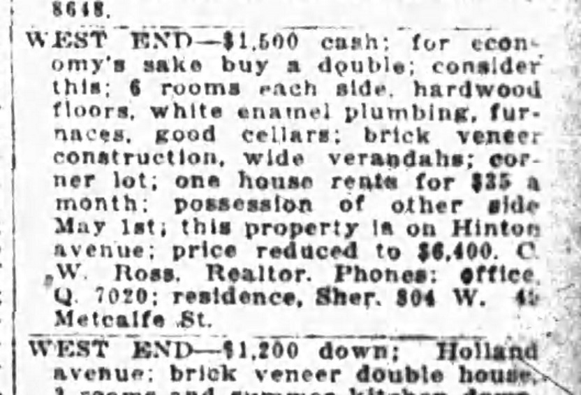 The Kitchissippi Museum Street Profiles The History of Hinton Avenue