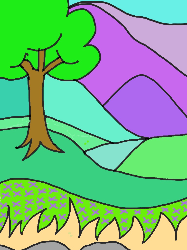 Art Sub Lessons: Patterned Landscapes - Art Lesson Ideas for Elementary