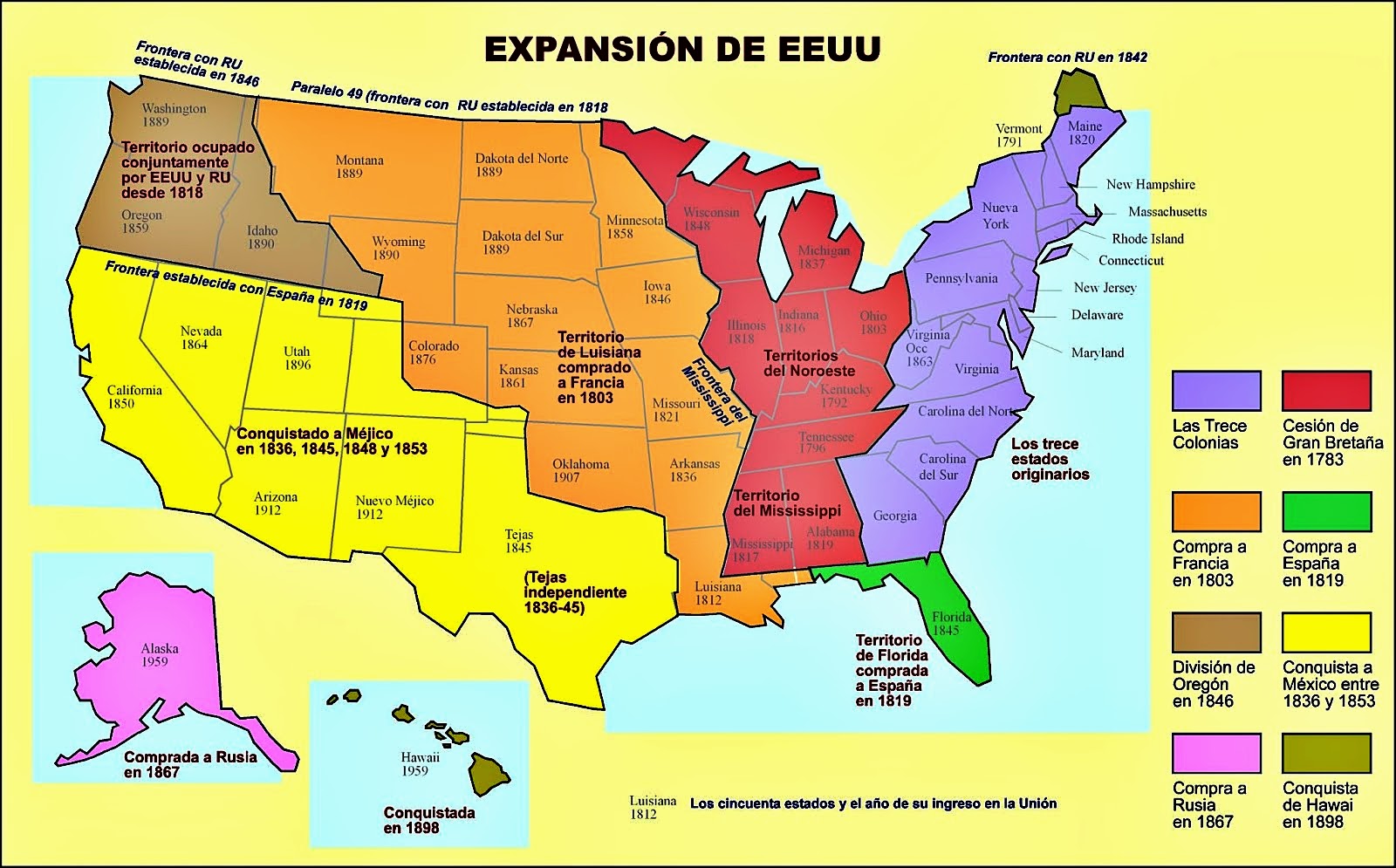 Mapa Territorial De Estados Unidos Mapa Territorial De Estados Unidos