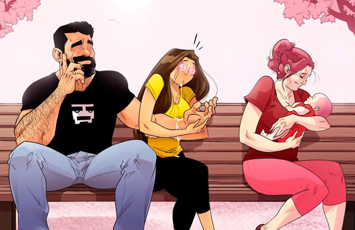 Artist Announces His Wife's Pregnancy Through 8 Adorable Comics