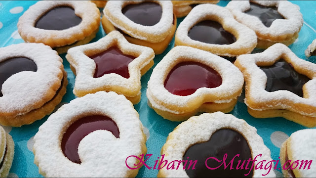 Marmelatlı pastane kurabiyesi tarifi ( kızılcık marmelatı ve reçelli