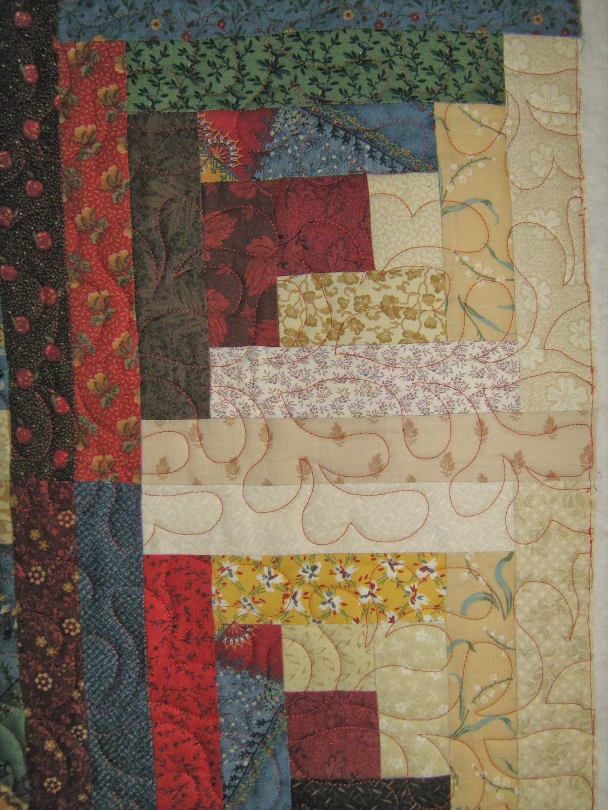 Inch by Inch Quilting Lovely Log Cabin Quilt by Pat
