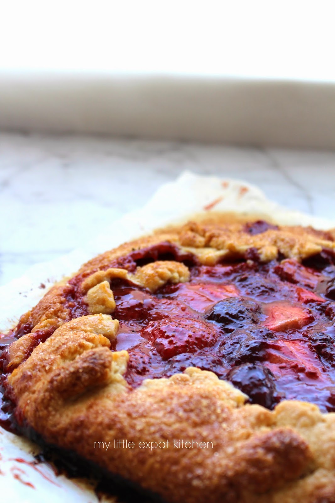 My Little Expat Kitchen Strawberry and raspberry galette