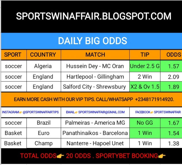 BIG ODDS PREDICTIONS