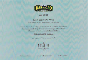 Diploma del concurso literario del Bar de Cao