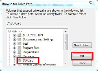 Search folder and click OK Search folder and click OK
