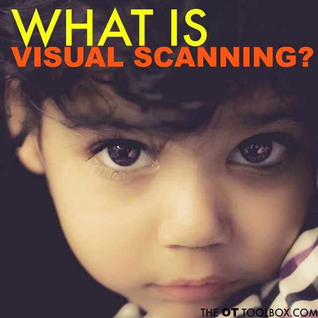 What is visual scanning? Read more information about visual scanning or visual saccades that are needed for reading, play, and everything we do! What is visual scanning? Read more information about visual scanning or visual saccades that are needed for reading, play, and everything we do!