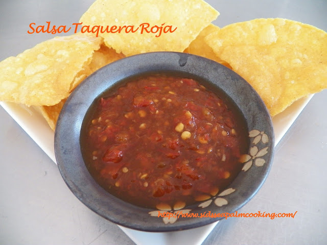 Salsa Taquera Roja with Homemade Tortilla Chips