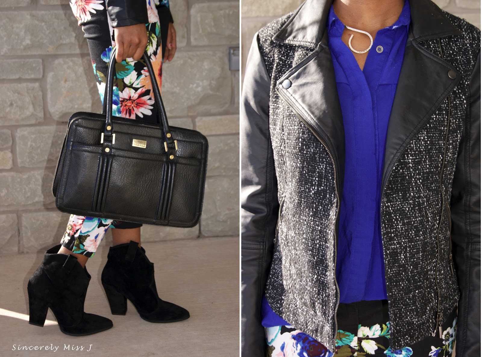 Stylish leather bag and neon shirt to shine brightly during cold days