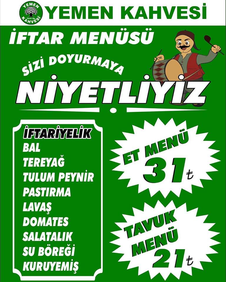 YEMEN KAHVESİ TALAS KAYSERİ İFTAR VE SAHUR MENÜSÜ Mekan Arama Motoru