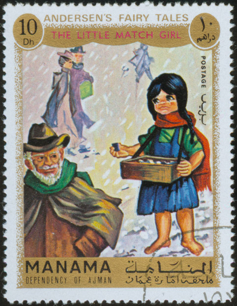 Памятная сказка. Почтовые марки Манама. Марки для девочек. Andersen postage stamp.