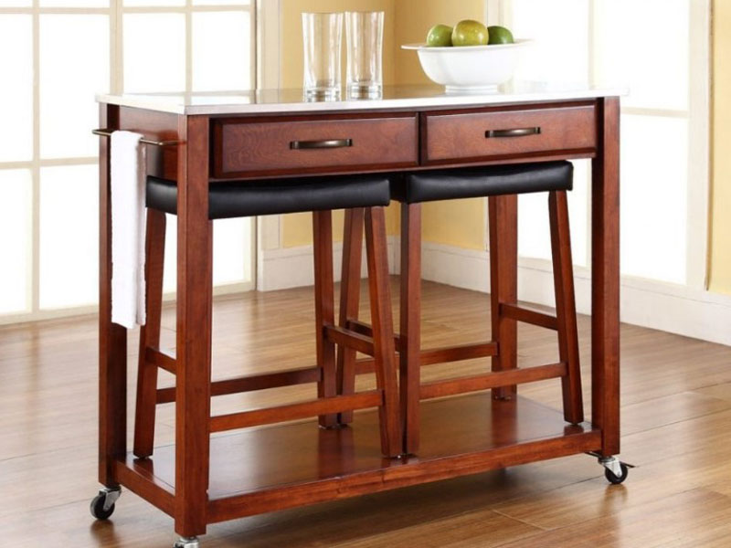 New Origami Folding Kitchen Island Cart With Wheels Round Kitchen