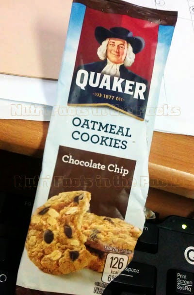 Quaker Oatmeal cookies Chocolate Chip Nutrition Facts
