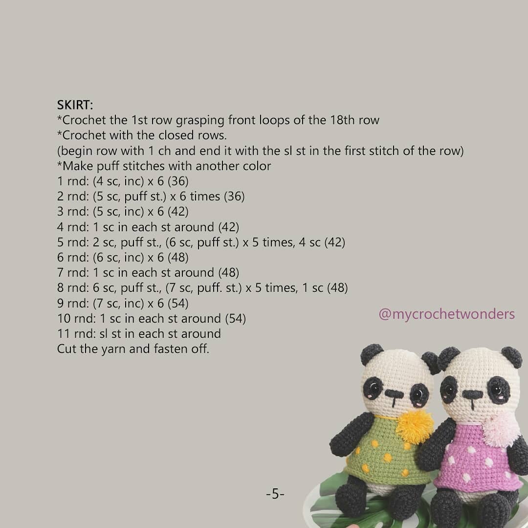 Amigurumi panda free crochet pattern Amigurumi panda free crochet pattern