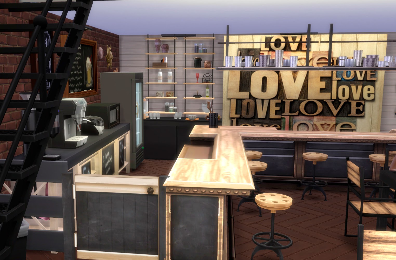 Sims 4. Modern Bar.