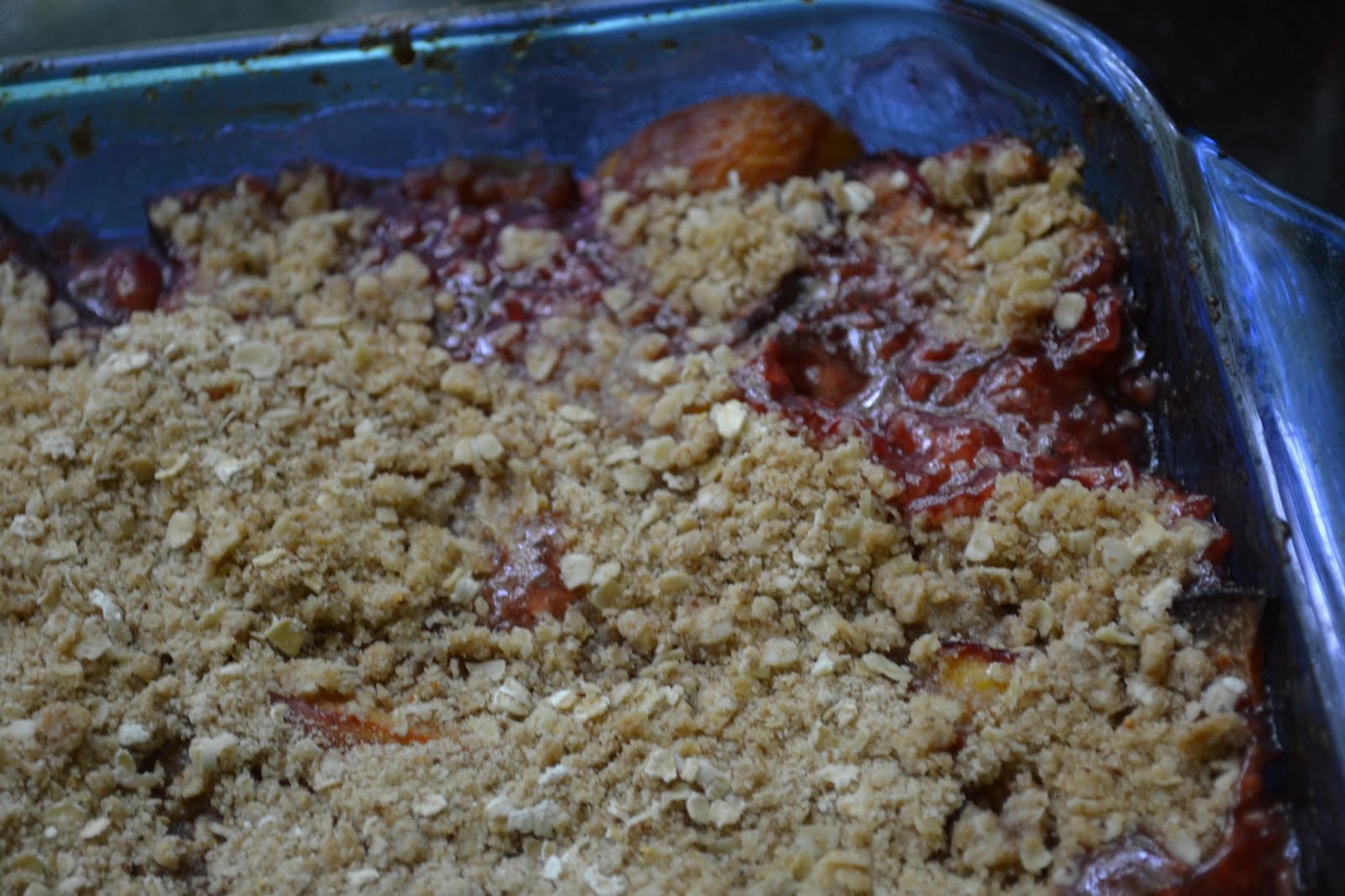 Nectarine and Plum Crisp with Oatmeal Streusel