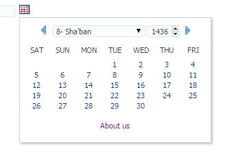 Oracle ADF Hijri Calendar