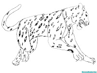 Mewarnai Gambar Jaguar Melompat Menerkam Mangsa