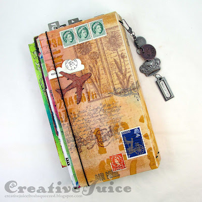 Lisa Hoel for Mixed Media Monthly - art mail junk journal with Eileen Hull's Sizzix Journal Die and Emerald Creek products #mixedmediamc