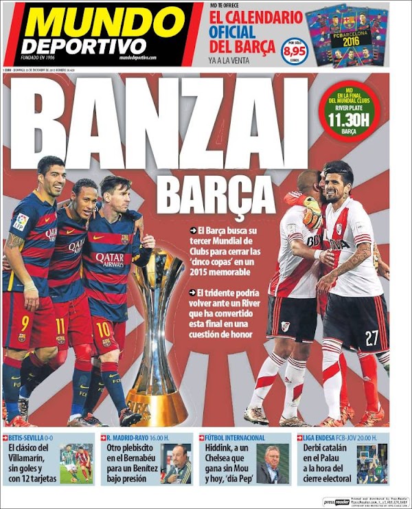 FC Barcelona, Mundo Deportivo: "Banzai Barça"