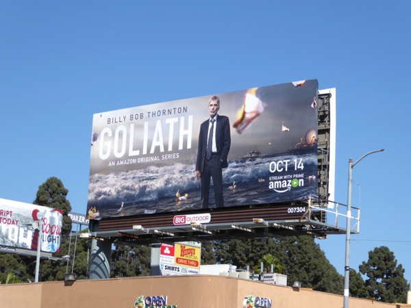 Goliath series premiere billboard Goliath series premiere billboard
