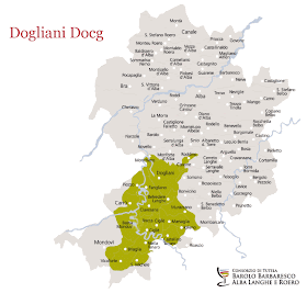 Dogliani DOCG wine territory in Piedmont