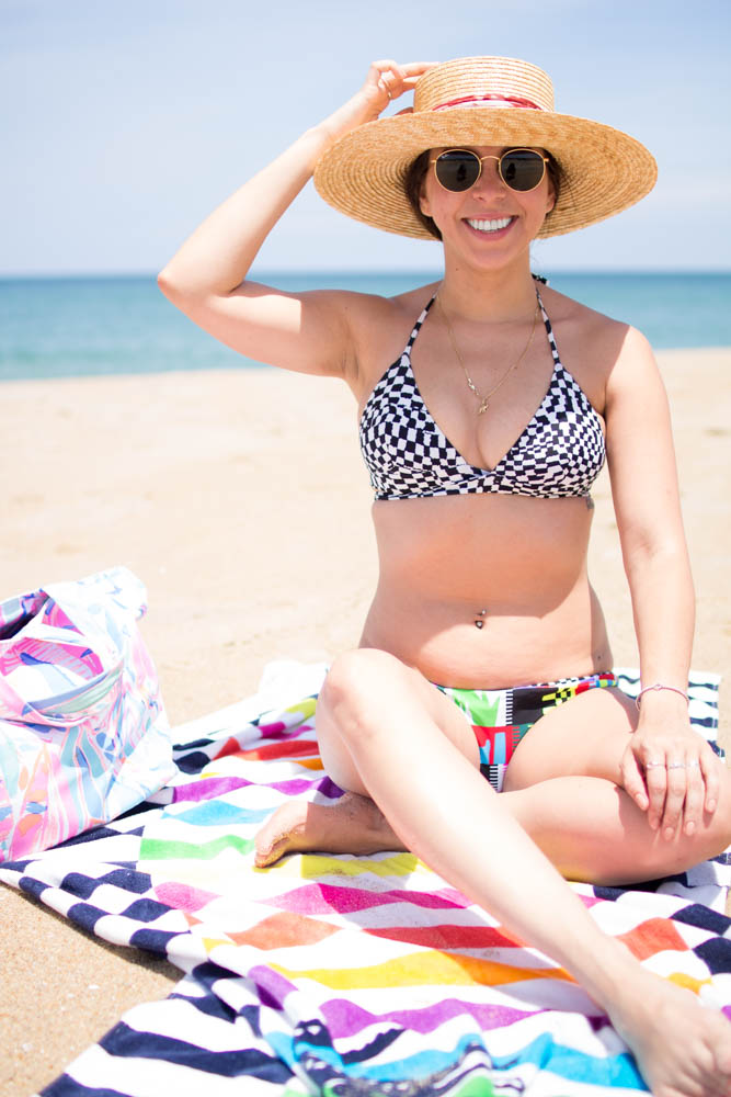 Mara Hoffman Bikini. | A.Viza Style | dc blogger. lilly pulitzer beach bag. lacoste beach towel. mara hoffman bikini. jcrew straw hat.