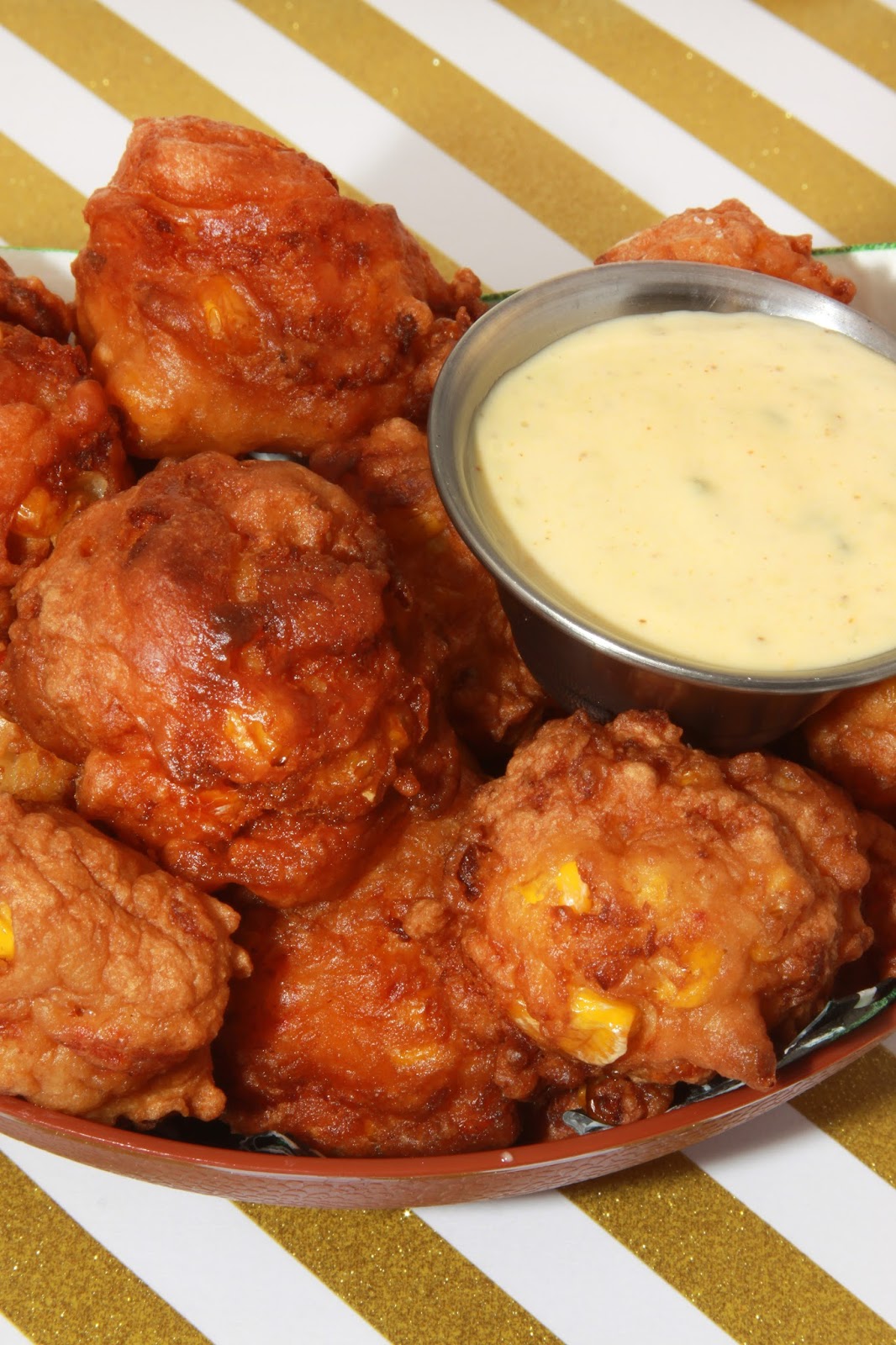 For the Love of Food Cajun Crawfish and Corn Fritters with Remoulade